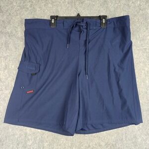 Maui Rippers Board Shorts Mens 3X Navy Blue Relaxed Fit Cargo Pocket Stretch